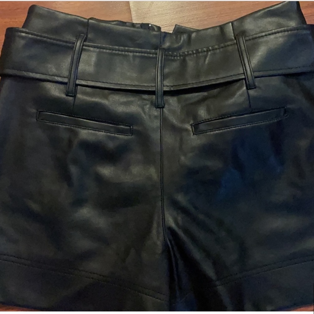 Zara black leather shorts!